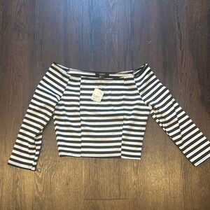Forever 21 Striped Black and White Women's Crop Top